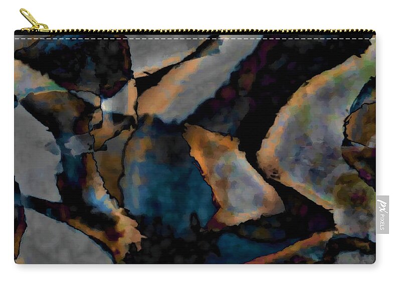 Gray Carry-all Pouch featuring the digital art Shades of Gray Abstract Painting Wall Art by Delynn Addams