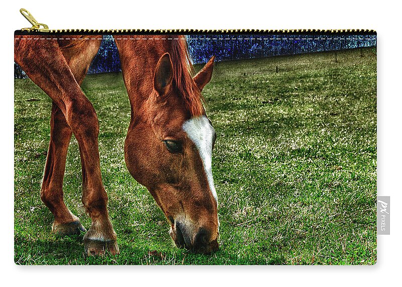 Photo Zip Pouch featuring the mixed media Grazing by Anthony M Davis