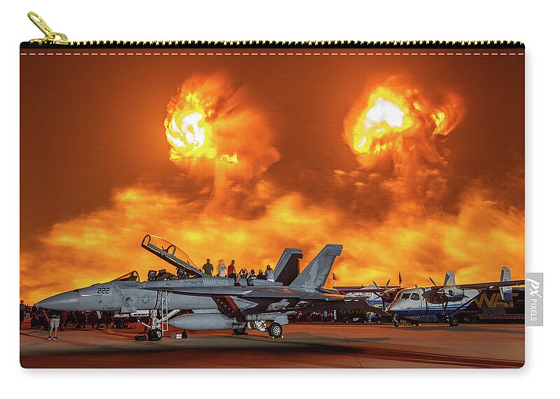 Airplane Zip Pouch featuring the photograph Great Balls of Fire by David Hart