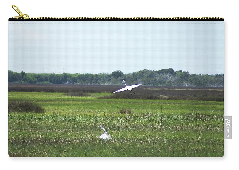  Carry-all Pouch featuring the photograph Great Egrets by Heather E Harman