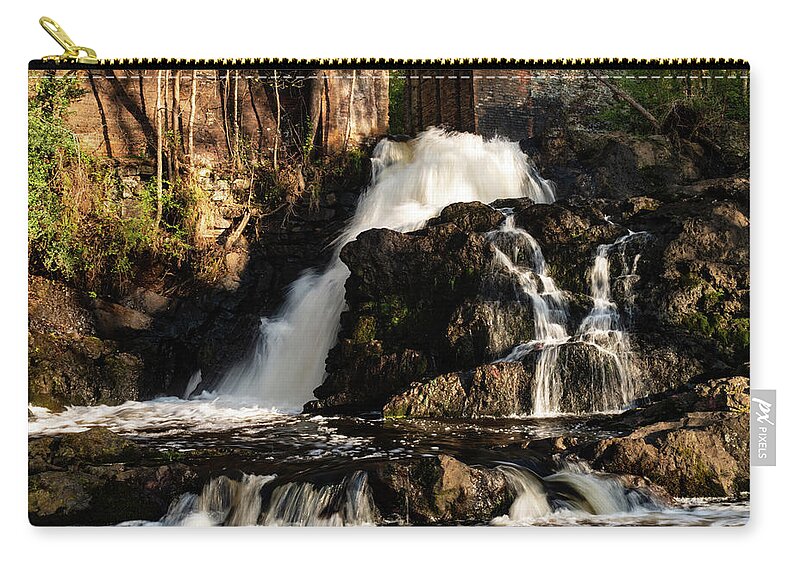 Great Falls Zip Pouch featuring the photograph Great Falls Rockingham Revisited 2 by Flees Photos