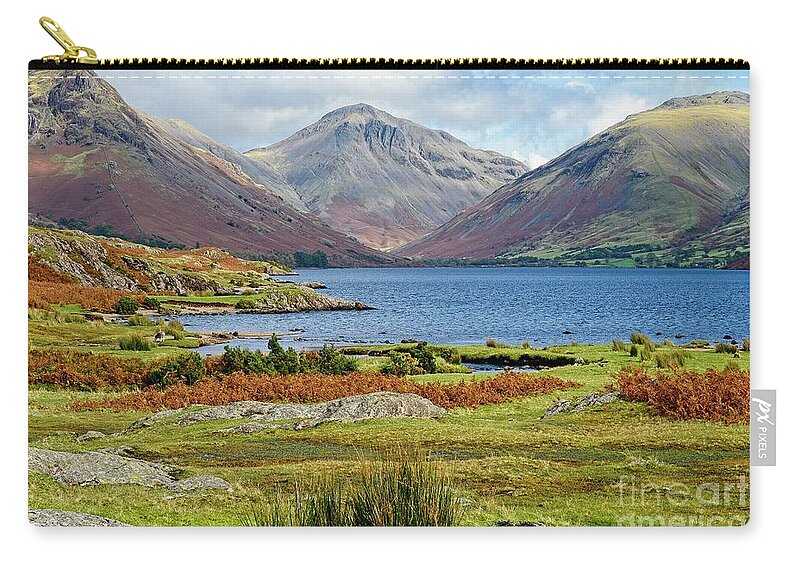 Great Gable Zip Pouch featuring the photograph Great Gable Mountain Across WastWater by Martyn Arnold