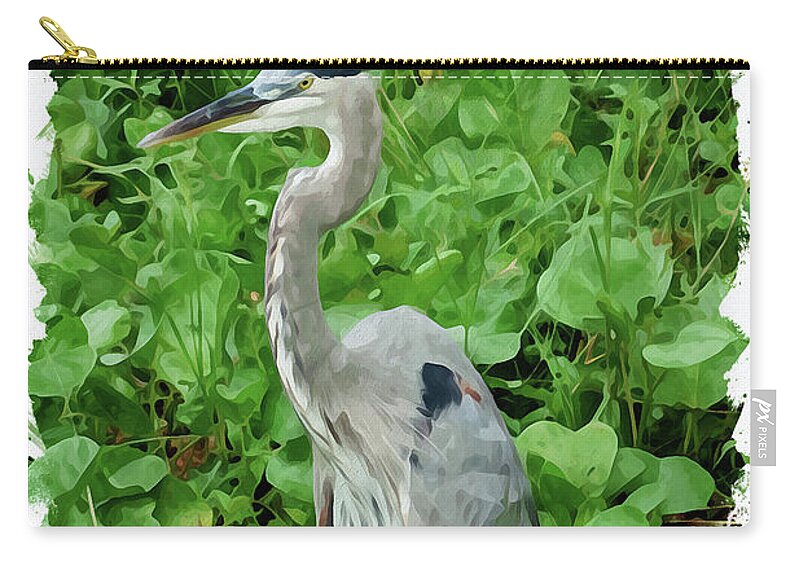 Lily Carry-all Pouch featuring the digital art Great Herons by Chauncy Holmes