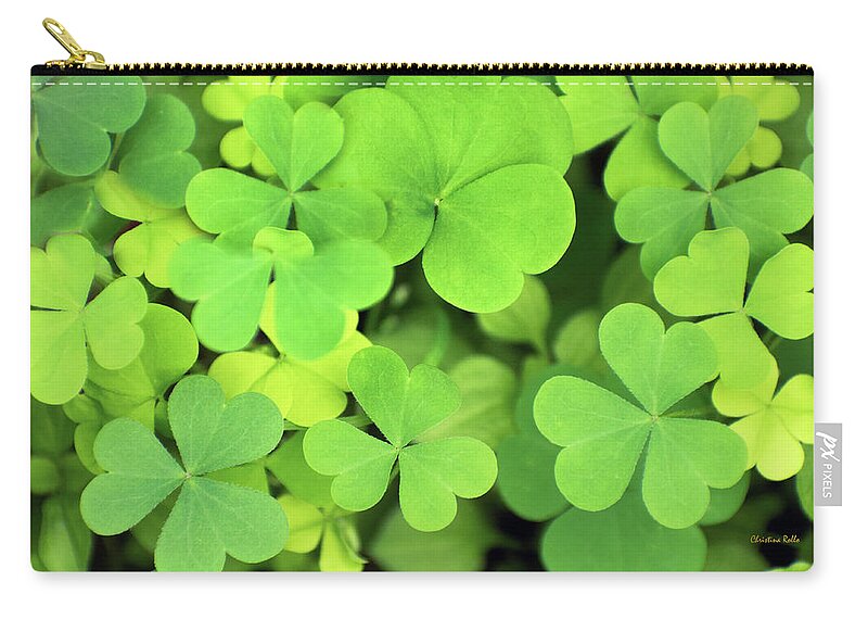Clover Zip Pouch featuring the photograph Green Clover Abstract by Christina Rollo