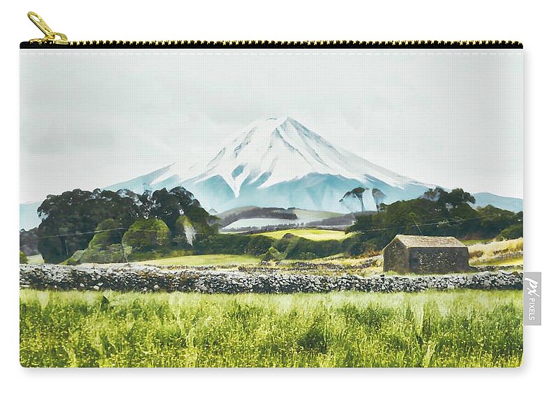 Barn Zip Pouch featuring the photograph Green Pastures Over the Mountain Valley by Marco Sales