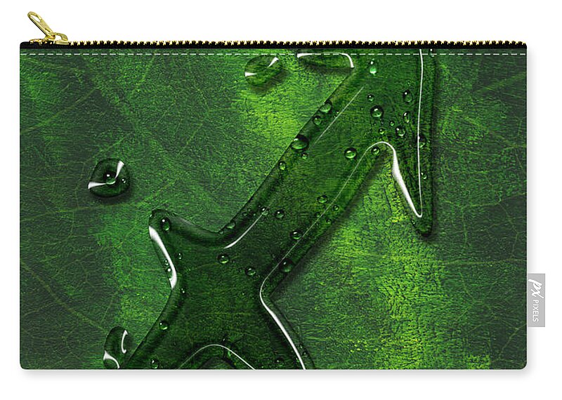 Astrology Zip Pouch featuring the digital art Green Sagittarius by Andrea Gatti