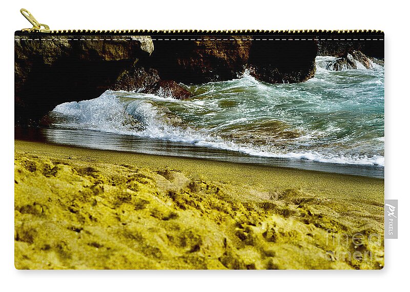 Papakolea Beach Zip Pouch featuring the photograph Green Sand Beach Hawaii by Debra Banks