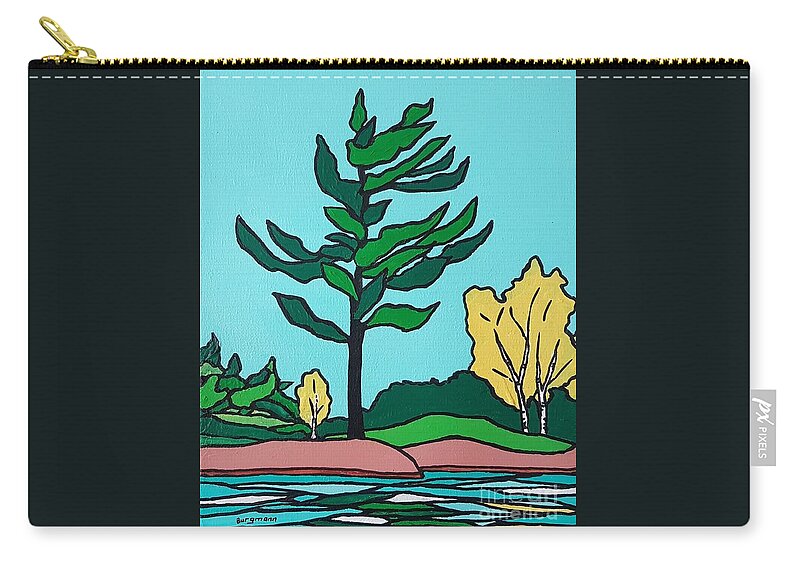 Landscape Zip Pouch featuring the painting Green with Envy by Petra Burgmann