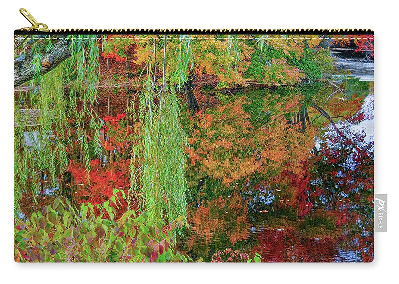 Autumn Zip Pouch featuring the photograph Greenwich Connecticut Pond In Autumn by Cordia Murphy