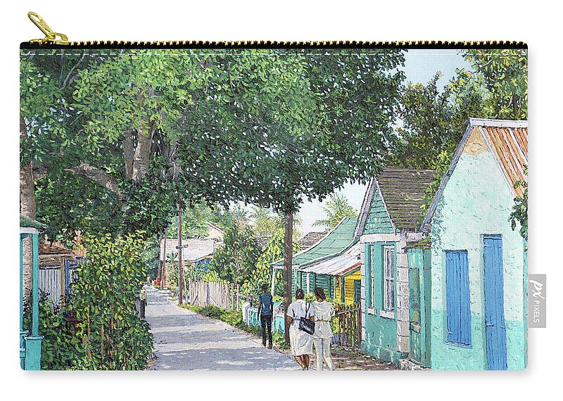  Zip Pouch featuring the painting Greenwich St off Mason's Addition by Eddie Minnis
