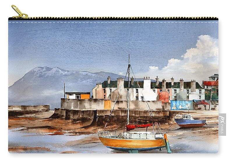  Zip Pouch featuring the painting GREETINGS for 2020 from Bray by Val Byrne
