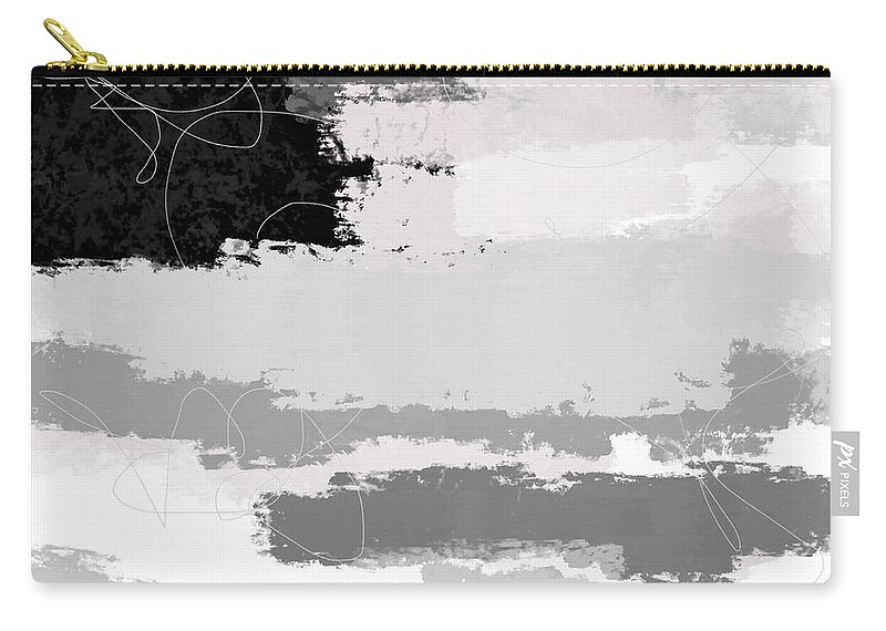 Grey Zip Pouch featuring the digital art Grey Encounters by Amber Lasche