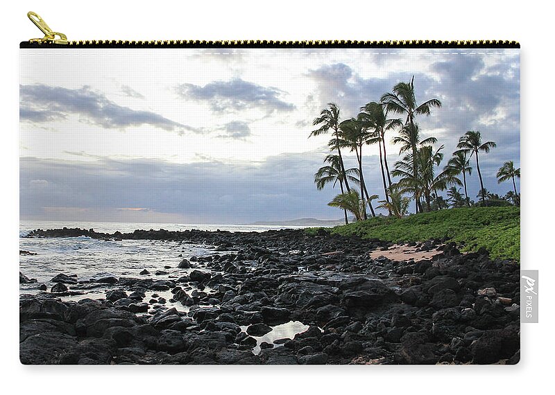 Hawaii Zip Pouch featuring the photograph Grey Sunset by Robert Carter