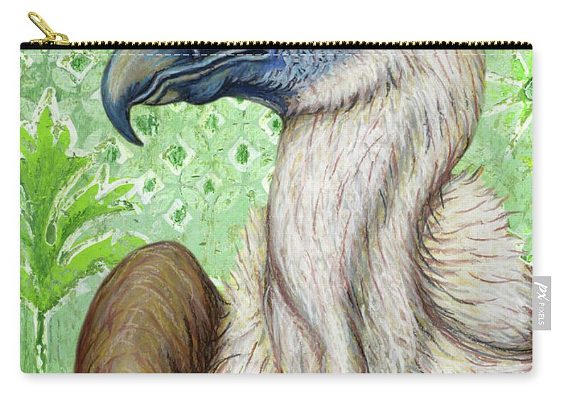 Griffon Vulture Zip Pouch featuring the painting Griffon Vulture Abstract by Amy E Fraser