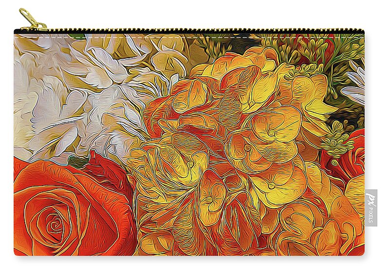 Flowers Zip Pouch featuring the photograph Grocery Flowers September by Georgette Grossman