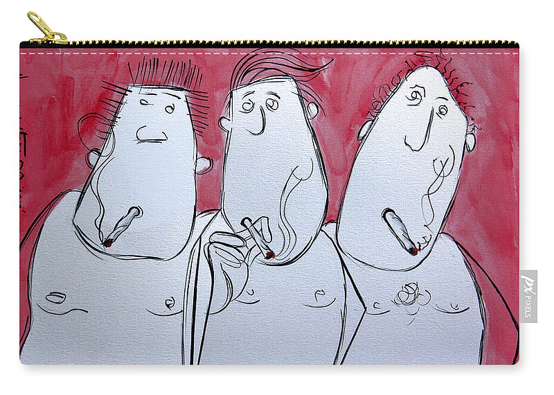 Whimsical Zip Pouch featuring the painting Group Therapy by Anthony Falbo