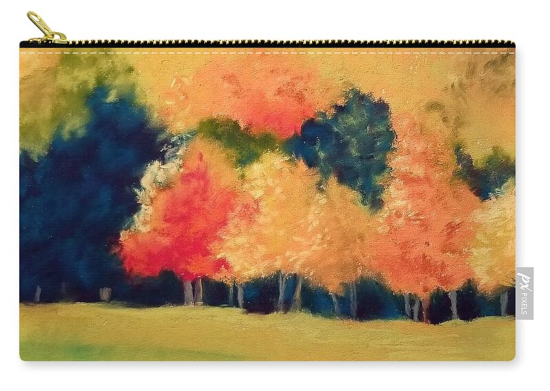 Trees Zip Pouch featuring the pastel Grove of Trees by Nancy Beauchamp