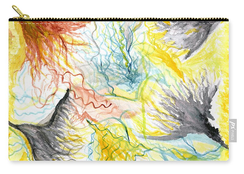Watercolor Zip Pouch featuring the painting Growth of Ideas by Bentley Davis