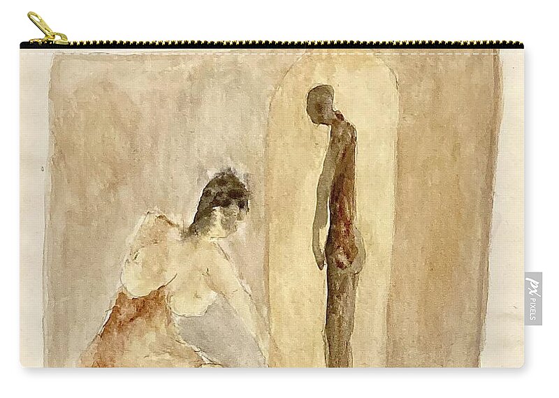 Earth Tones Zip Pouch featuring the painting Guilt by David Euler
