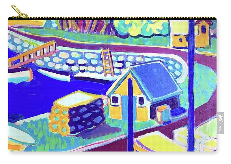 Gull Cove Carry-all Pouch featuring the painting Gull Cove, Rockport, MA by Debra Bretton Robinson