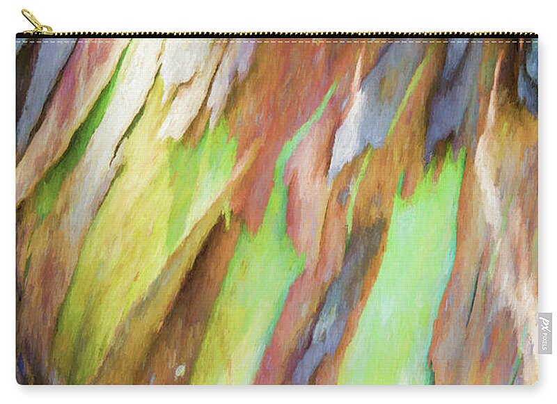 Gum Tree Zip Pouch featuring the photograph Gum tree bark painting by Sheila Smart Fine Art Photography