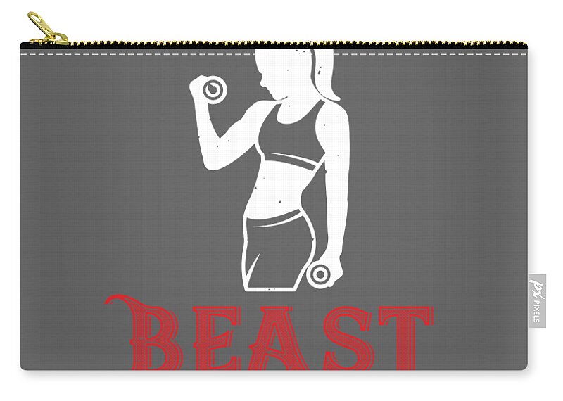 Gym Lover Gift Beast Women Girl Workout Zip Pouch