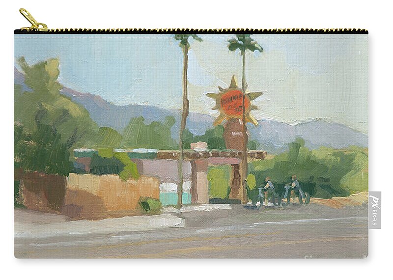 Desert Zip Pouch featuring the painting Hacienda Del Sol - Borrego Springs, California by Paul Strahm