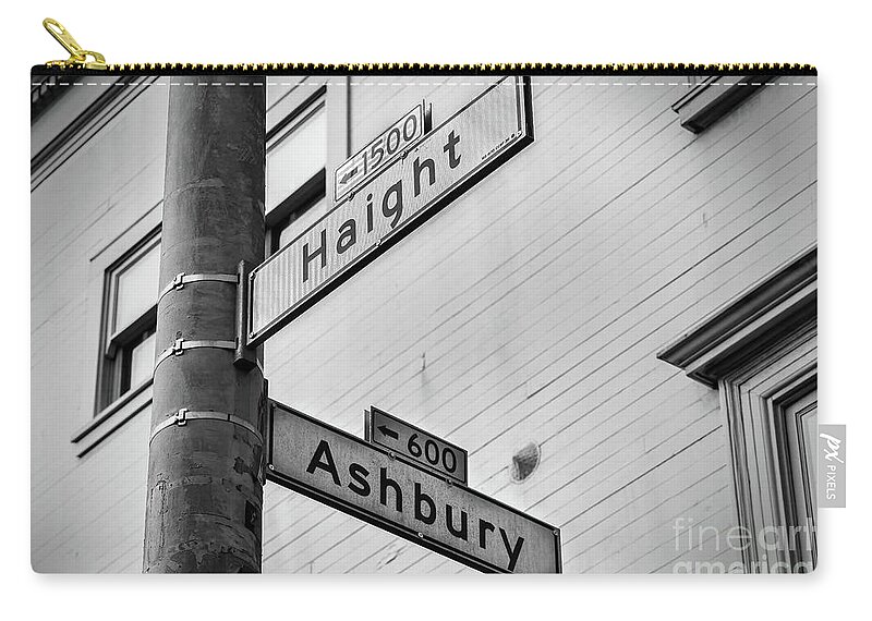60's Zip Pouch featuring the photograph Haight and Ashbury by Jerry Fornarotto