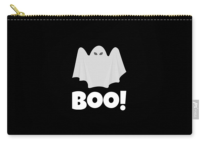 Halloween Shirt Zip Pouch featuring the digital art Halloween Funny Ghost Halloween Boo by Caterina Christakos
