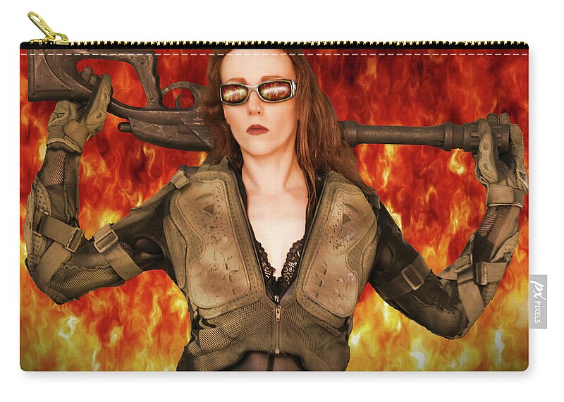 Halo Zip Pouch featuring the photograph Halo Fire and Fury by Jon Volden