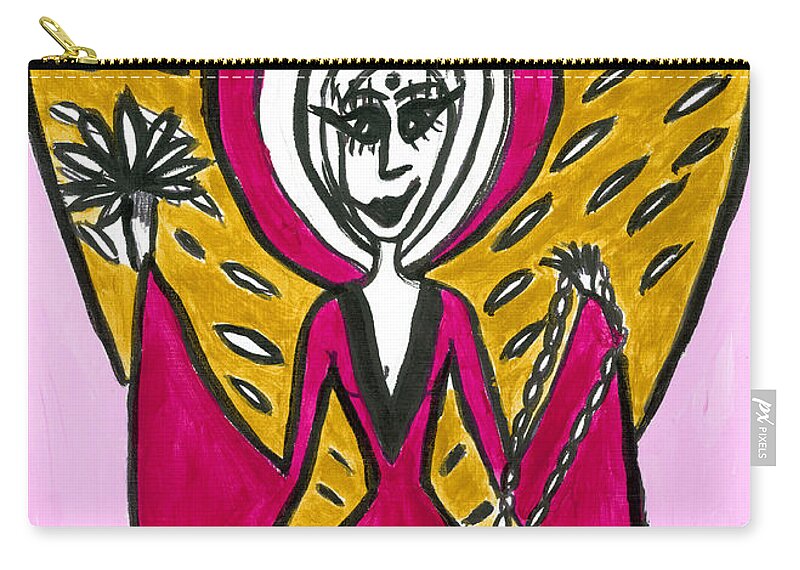 Angel Zip Pouch featuring the painting Hammatrea Angel of Creativity by Victoria Mary Clarke