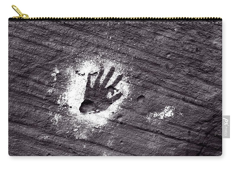 Canyon De Chelly Zip Pouch featuring the photograph Hand Pictograph by Jeff White