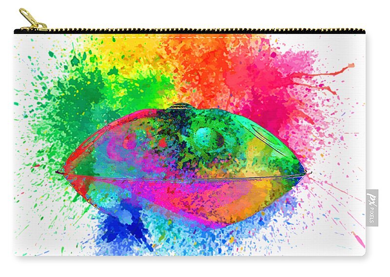 Handpan Zip Pouch featuring the digital art Handpan colorfull by Alexa Szlavics