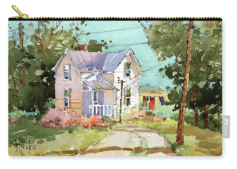 Farm Zip Pouch featuring the painting Hanging Out by Joyce Hicks