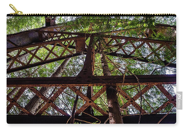 Natural Zip Pouch featuring the photograph Hansen Creek Railroad Trestle by Pelo Blanco Photo