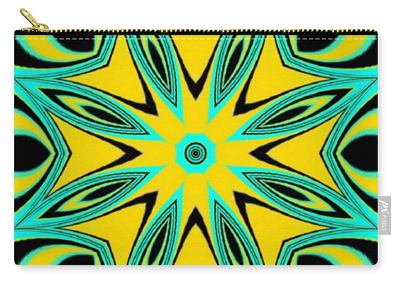 Black Zip Pouch featuring the digital art Happiness Pop by Designs By L