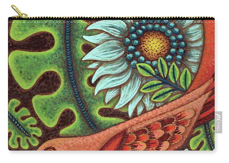 Bird Zip Pouch featuring the painting Happy As A Lark by Amy E Fraser