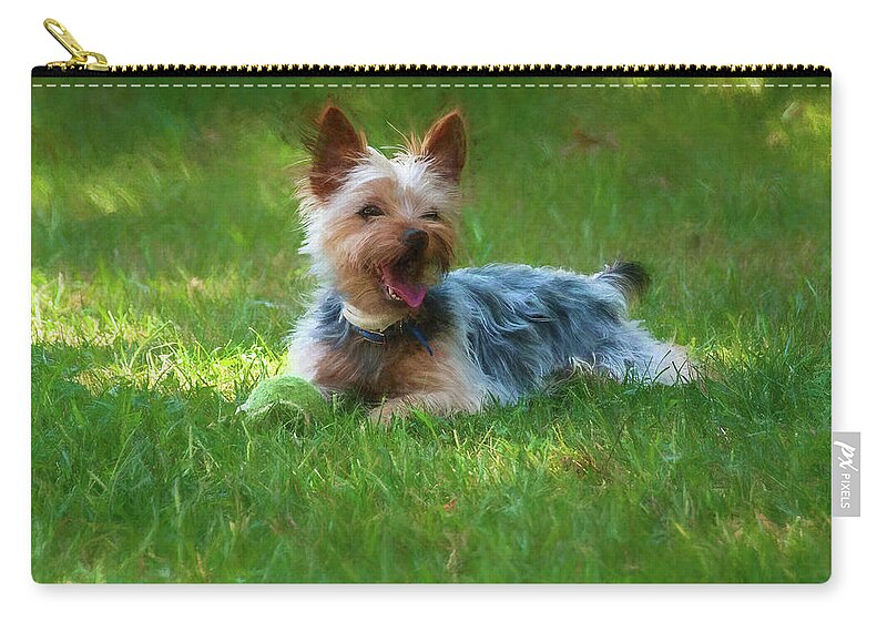 Dog Zip Pouch featuring the photograph Happy Dog by Cathy Kovarik