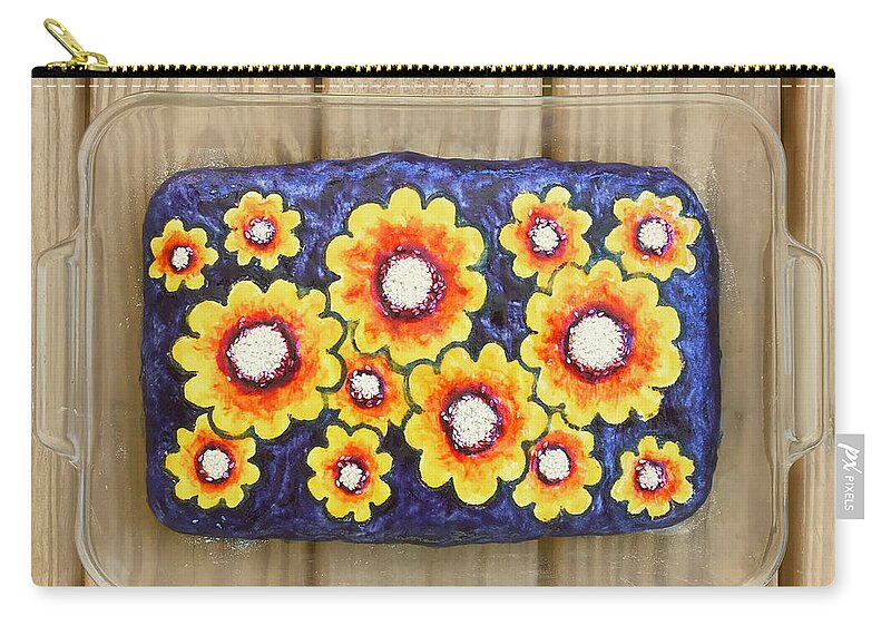 Bread Zip Pouch featuring the photograph Happy Flower Sesame Seed Sourdough 1 by Amy E Fraser