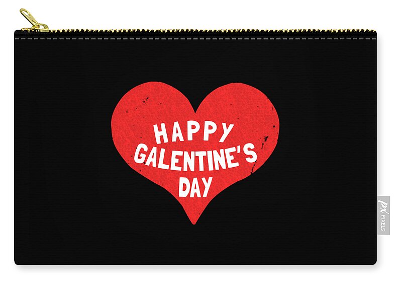 Funny Zip Pouch featuring the digital art Happy Galentines Day by Flippin Sweet Gear
