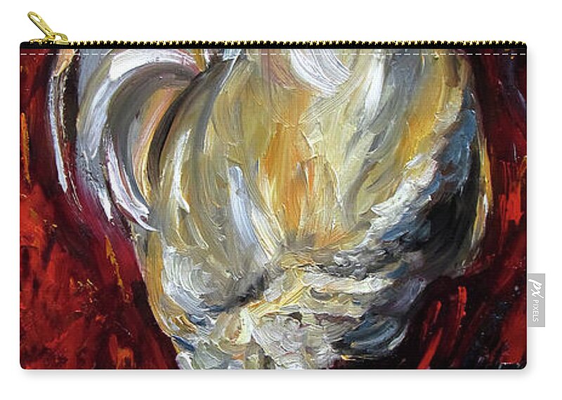 Rooster Art Zip Pouch featuring the painting Happy Hank by Debra Hurd