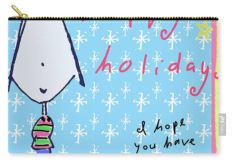 Holidays Zip Pouch featuring the digital art Happy Holidays by Ashley Rice