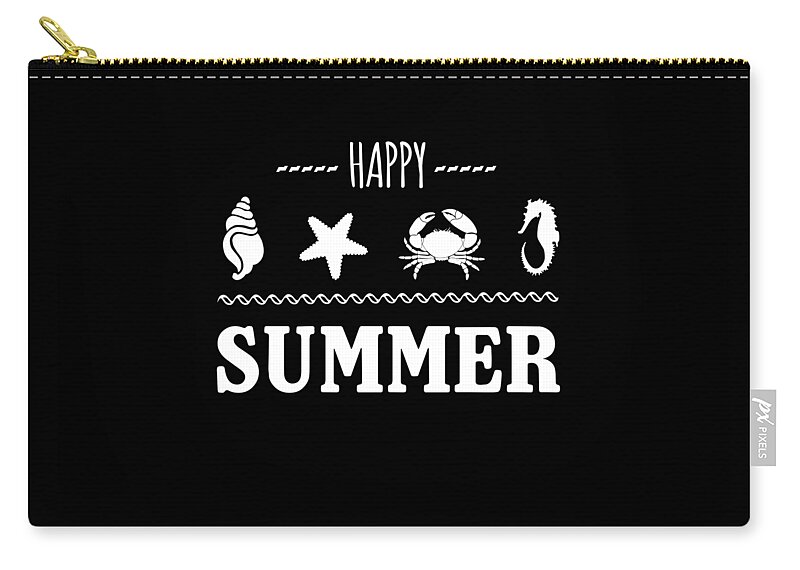 Funny Zip Pouch featuring the digital art Happy Summer by Flippin Sweet Gear