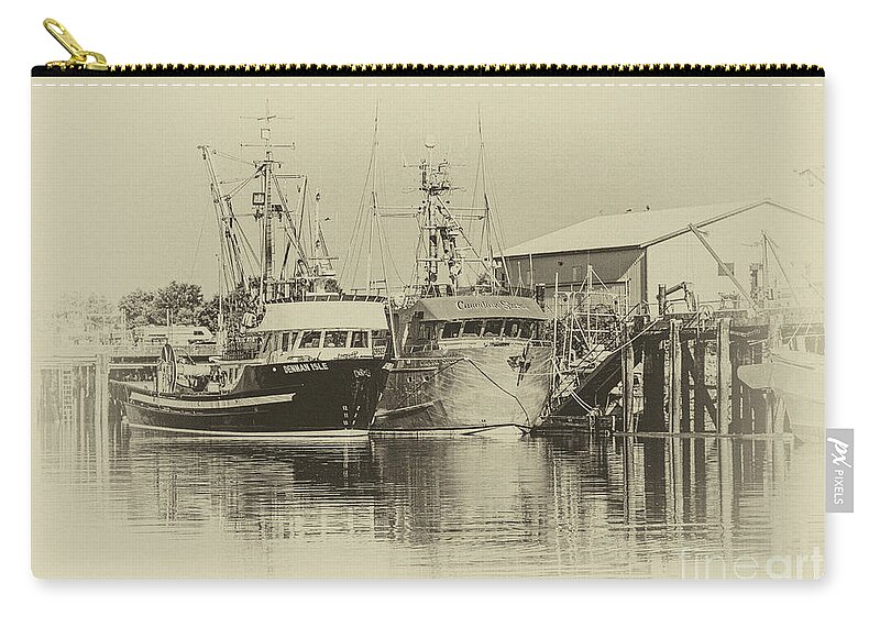 Boats Zip Pouch featuring the photograph Harbour by Jim Hatch