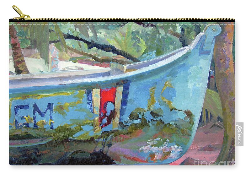 Boat Zip Pouch featuring the painting Harlem, CR by John McCormick