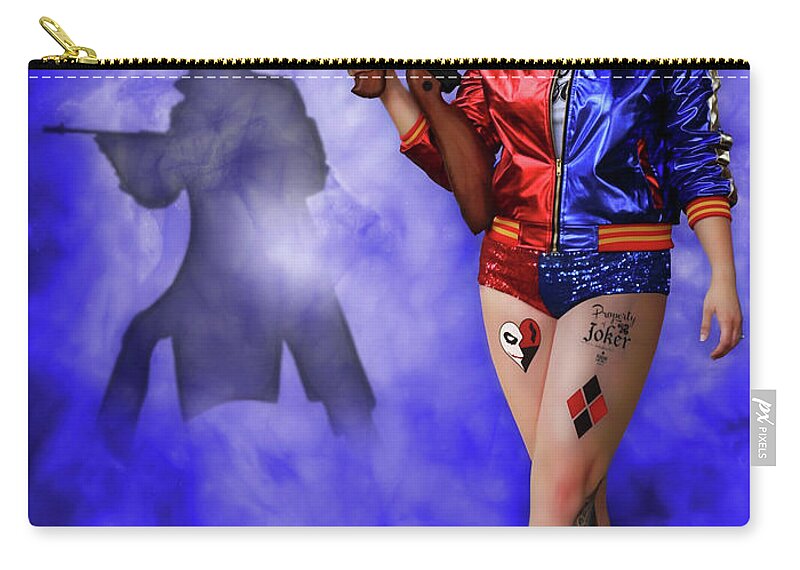 Harley Zip Pouch featuring the photograph Harley Night of the Joker by Jon Volden