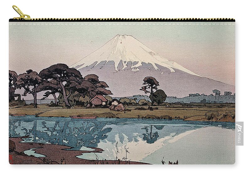 Hasui Kawase (japanese Zip Pouch featuring the painting Hasui Kawase by Artistic Rifki