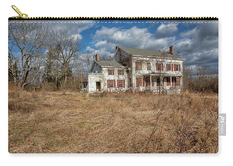 Haunted Carry-all Pouch featuring the photograph Haunted Farm House by David Letts