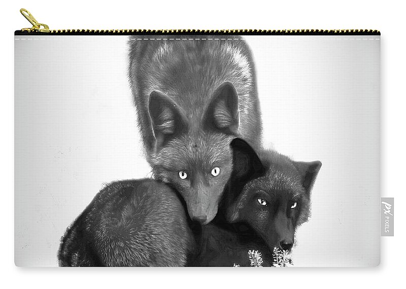 Fox Zip Pouch featuring the photograph Haunting Eyes by Patrick Nowotny