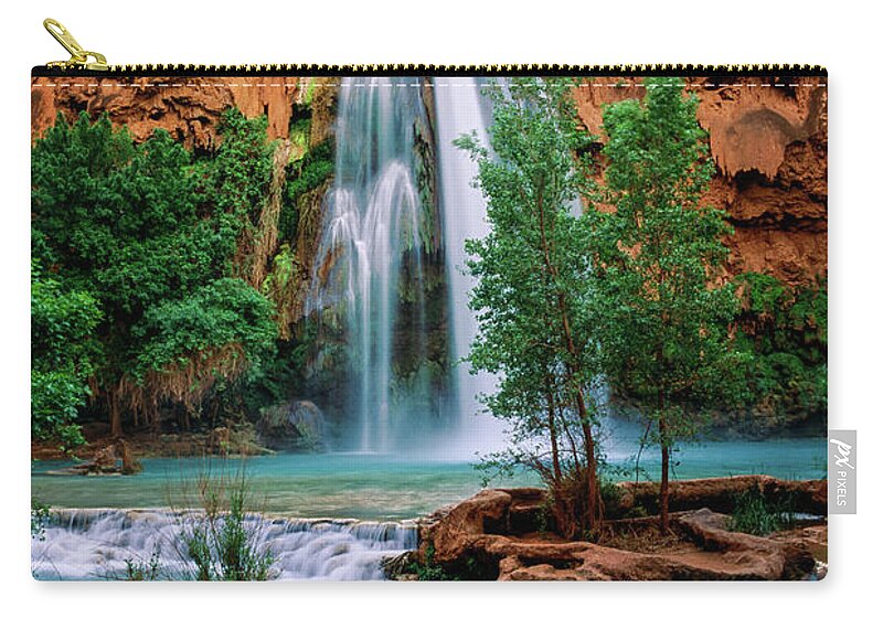 #faatoppicks Zip Pouch featuring the photograph Havasu Cascades by Inge Johnsson